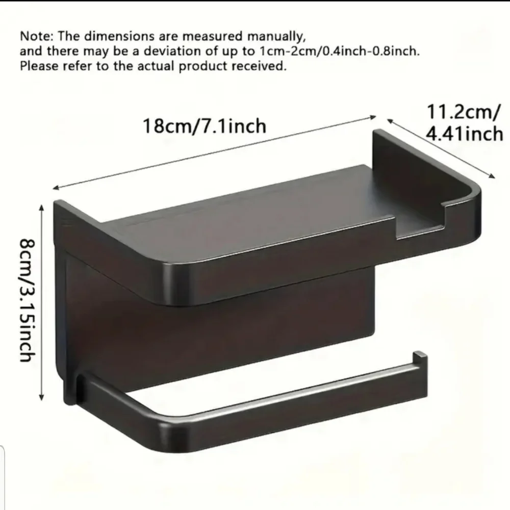 Wall Toilet Paper Holder With Tray - Gray